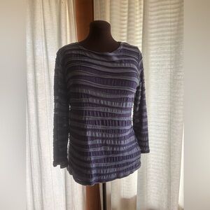 Cut-loose Purple Striped Shirt-Ladies Medium